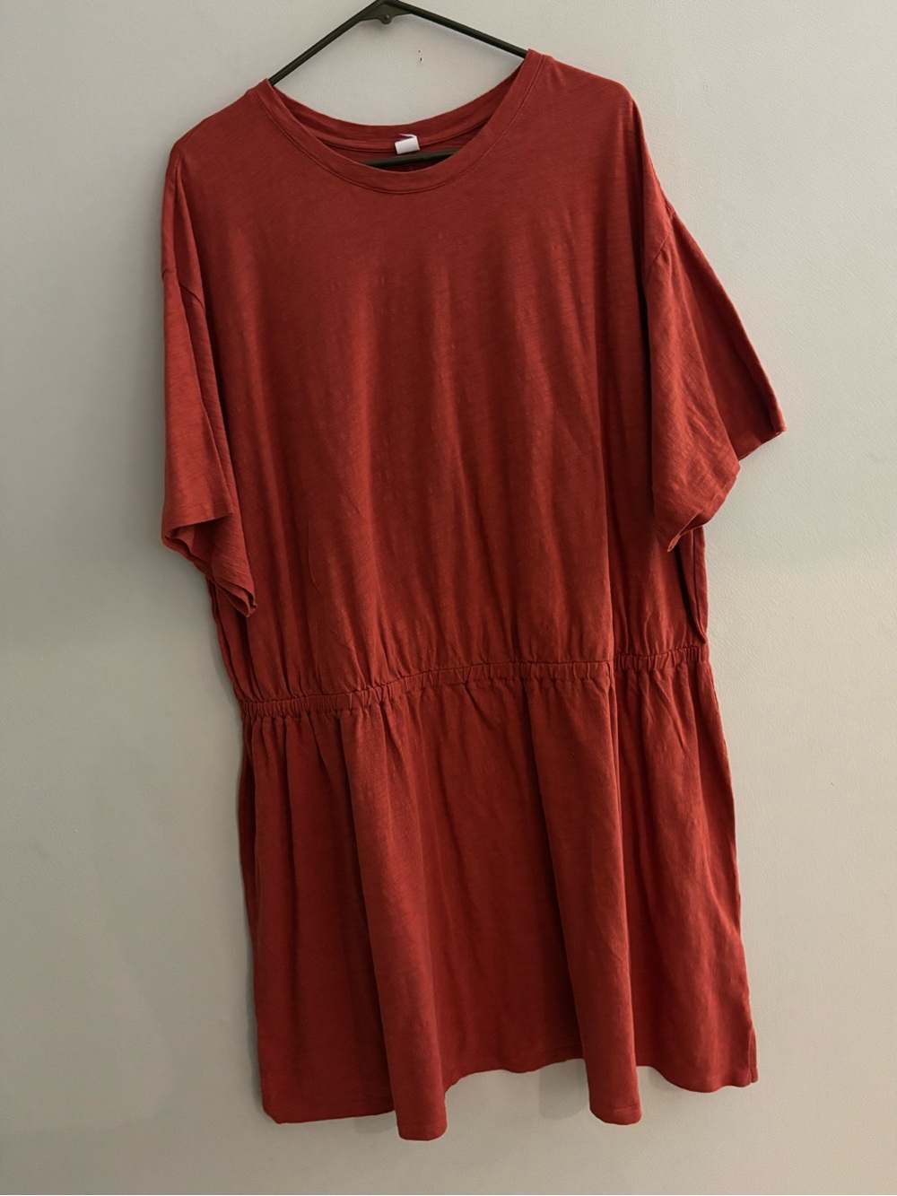 Old Navy Striped Women’s Short Sleeve Drawstring Waist Dress Rust Orange Size 3X